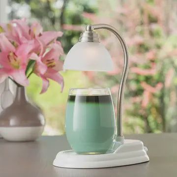 Candle Warmers White Nickel Aurora Candle Warmer Lamp
