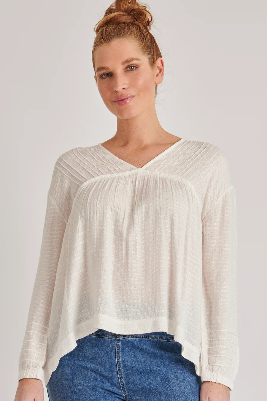 One Ten Willow Pintuck Detail Blouse