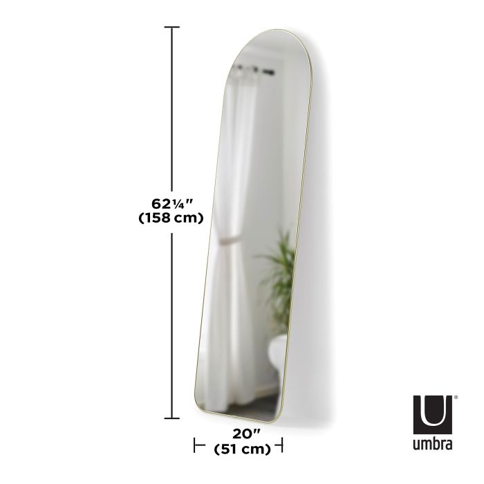Umbra Hubba Brass Arched Leaning Mirror