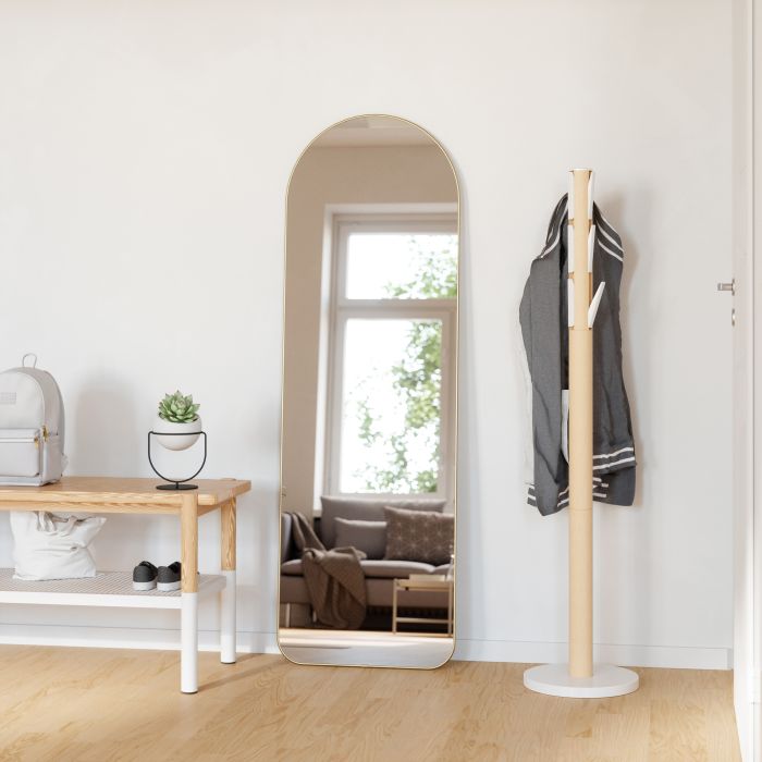 Umbra Hubba Brass Arched Leaning Mirror