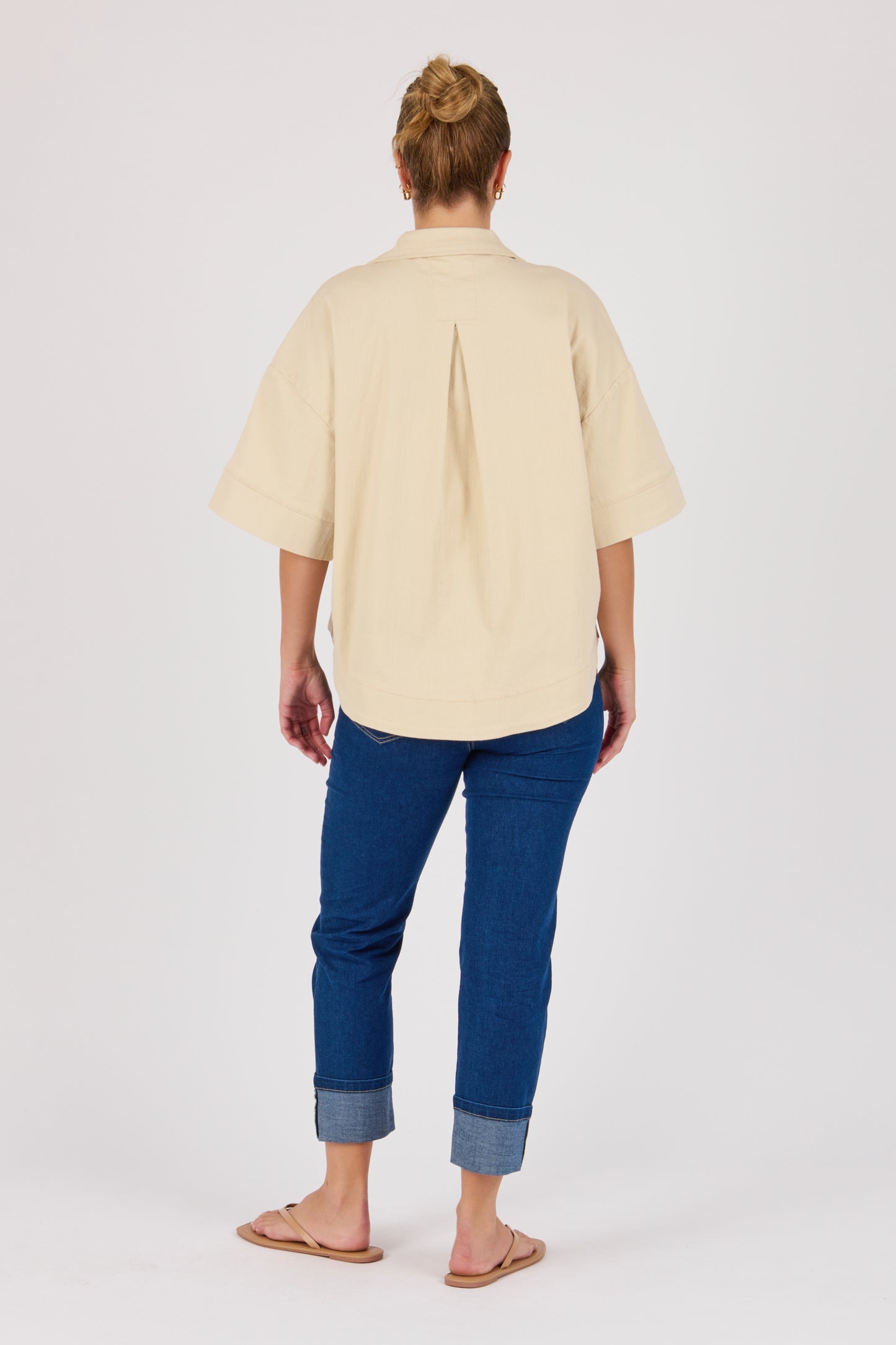 One Ten Willow Collared Shirt -Ecru