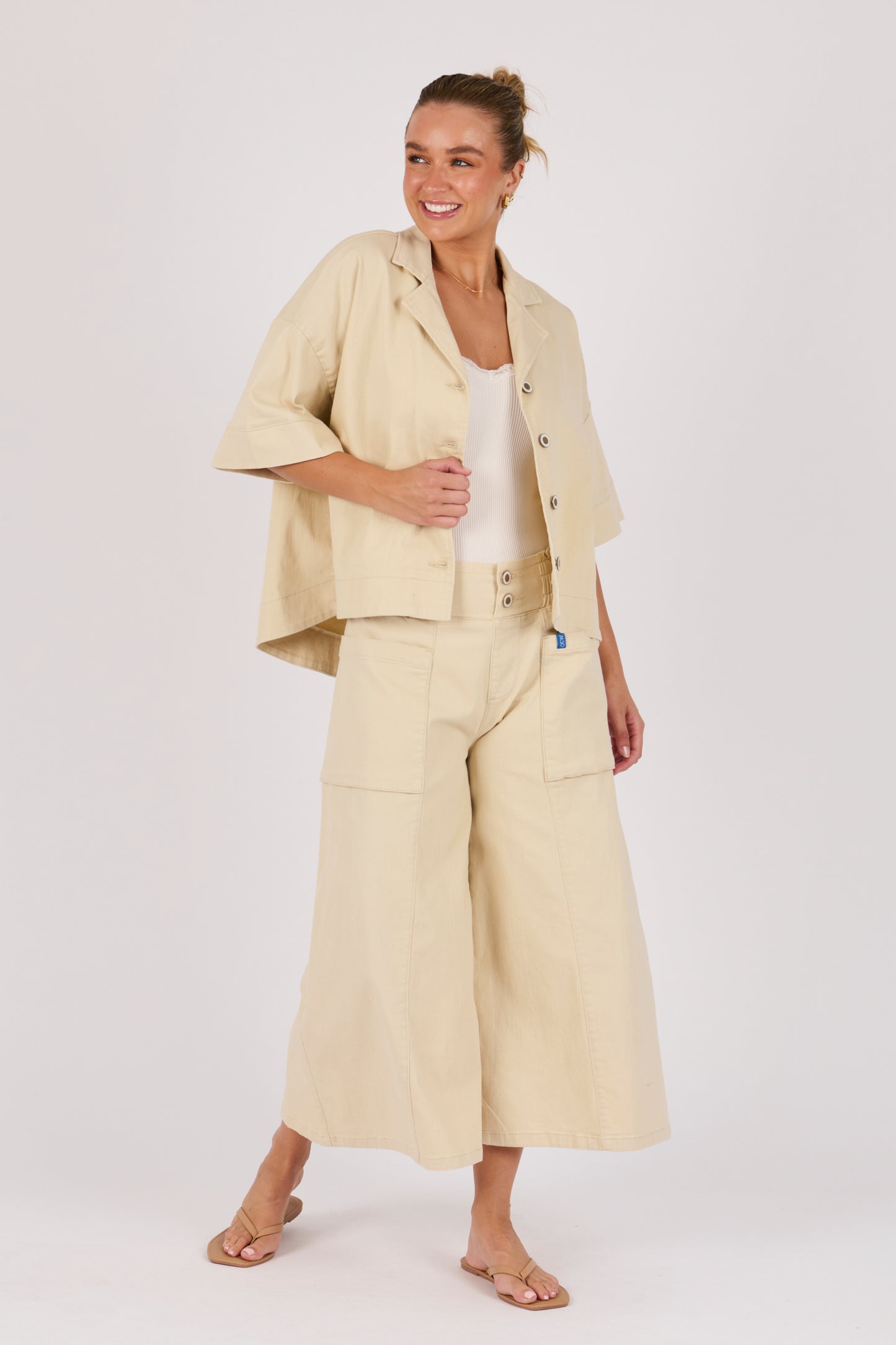 One Ten Willow Collared Shirt -Ecru