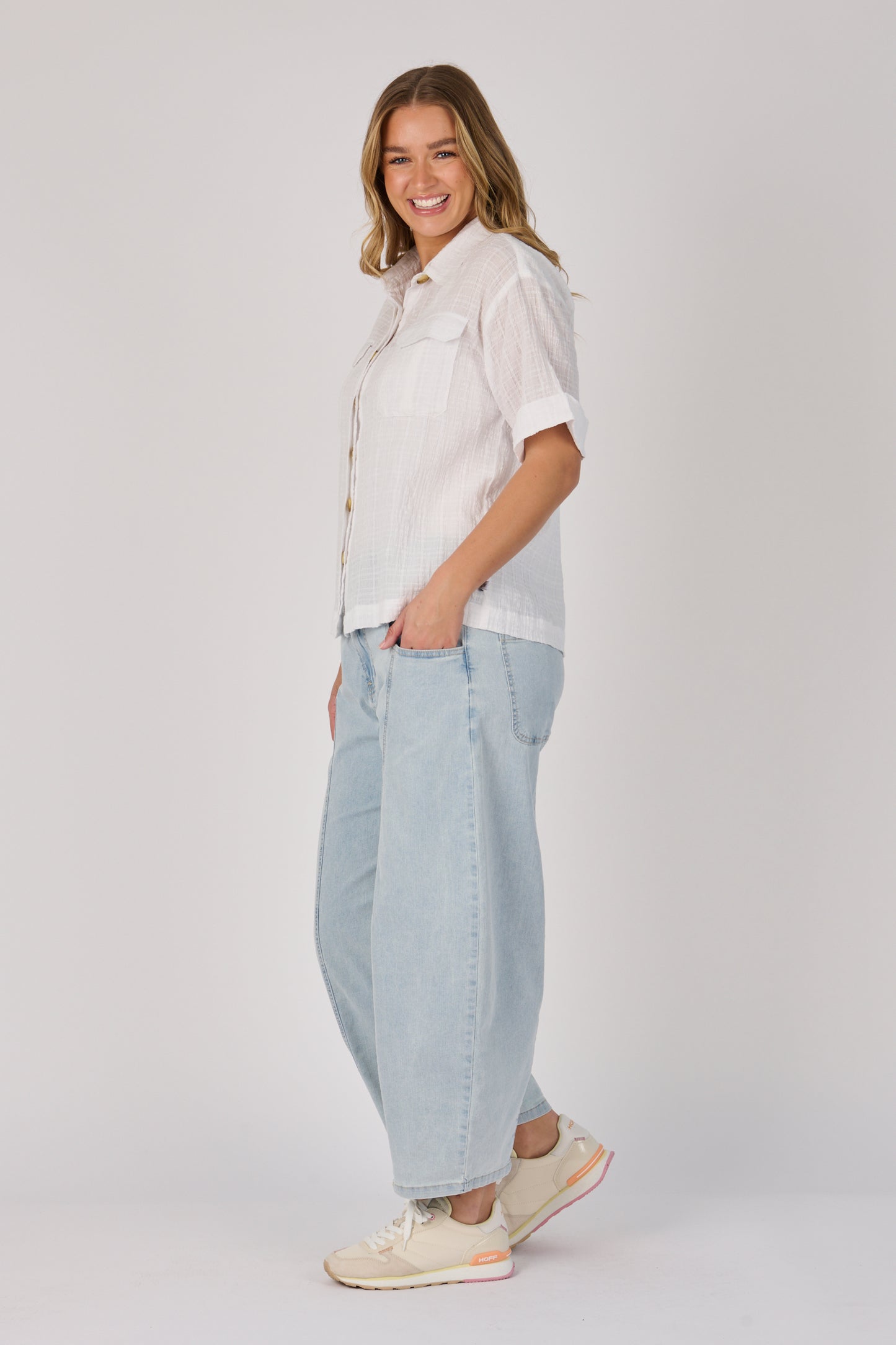 One Ten Willow Pocket Front Shirt -White