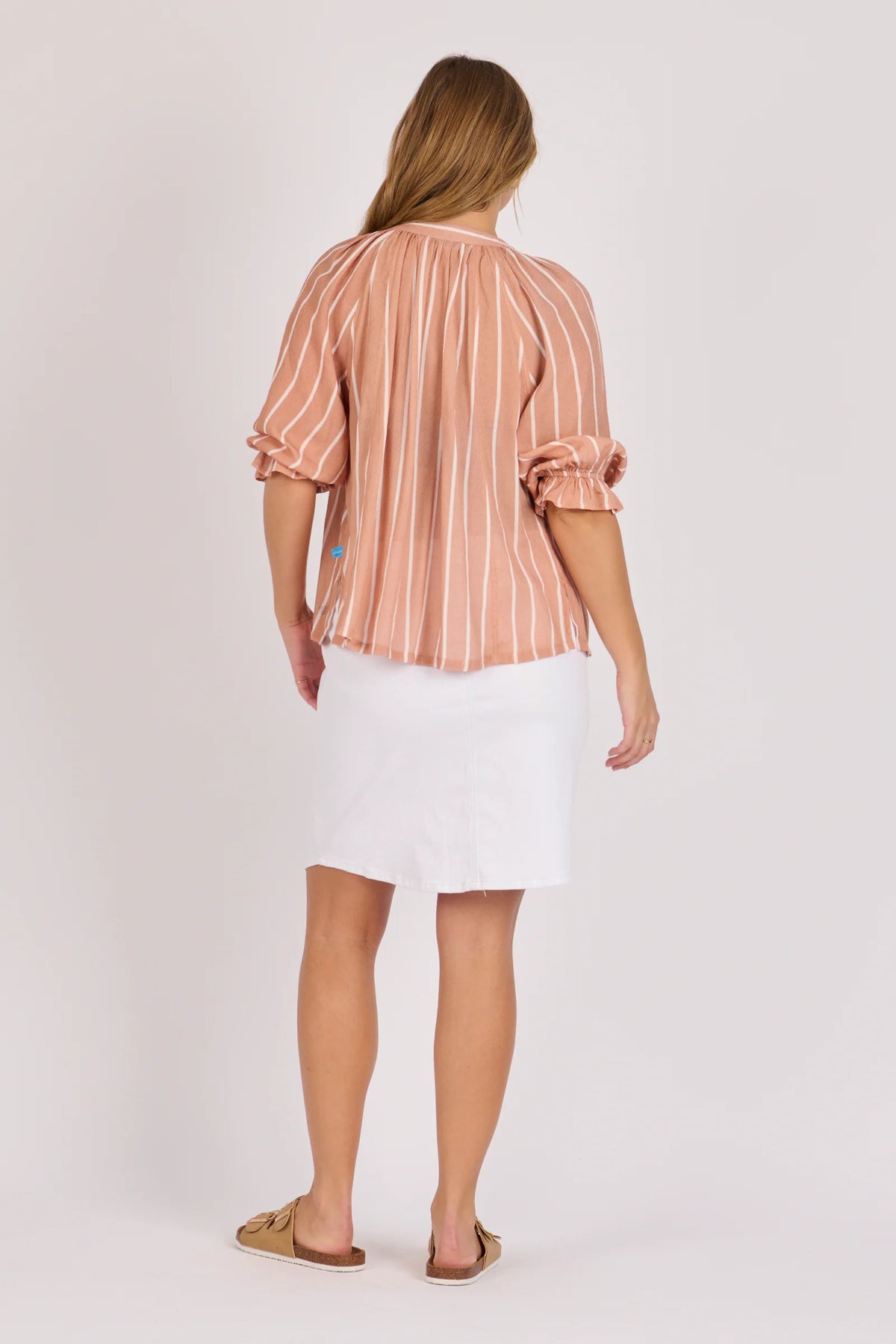 onetenwillow Frill Cuff Blouse - Acorn