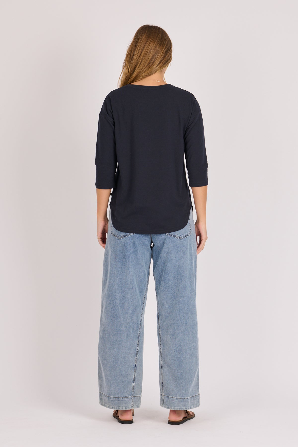 onetenwillow 3/4 Sleeve Tee - Black Bouquet