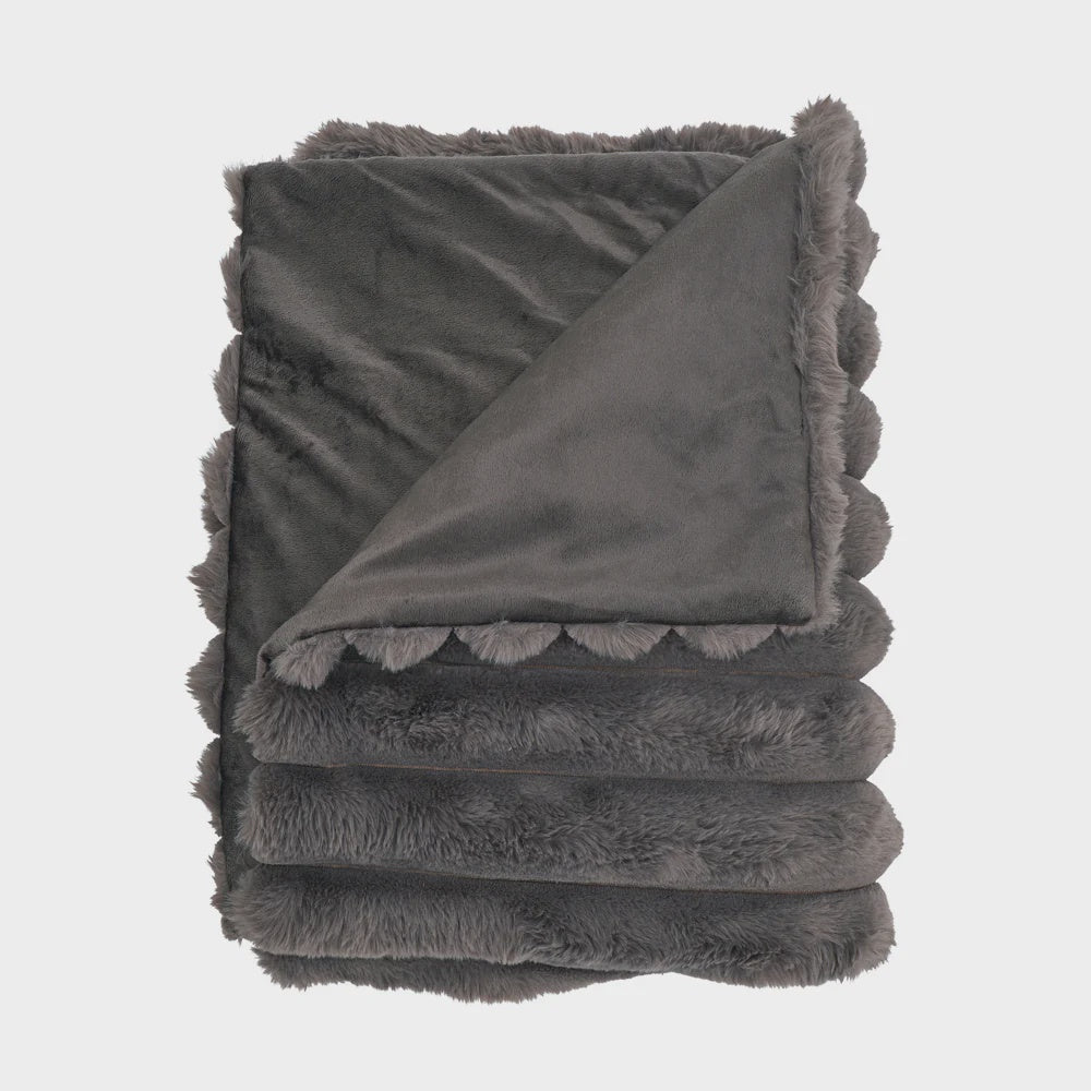 Annabel Trends ribbed faux fur throw