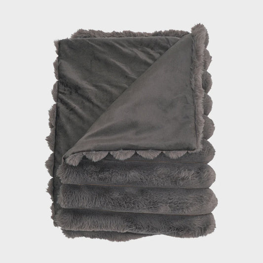Annabel Trends ribbed faux fur throw