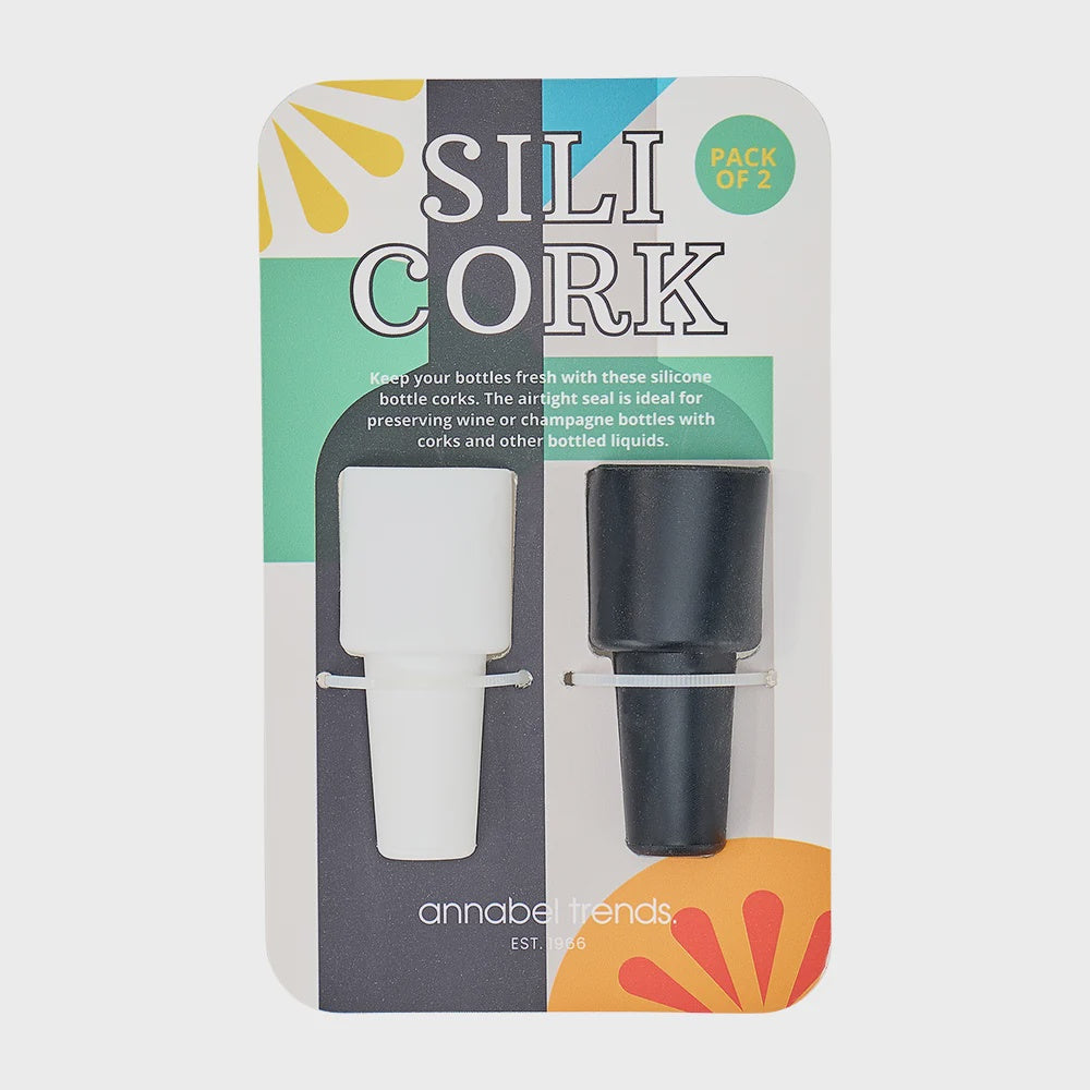 Annabel Trends Silicork Wine Stopper - Black/white