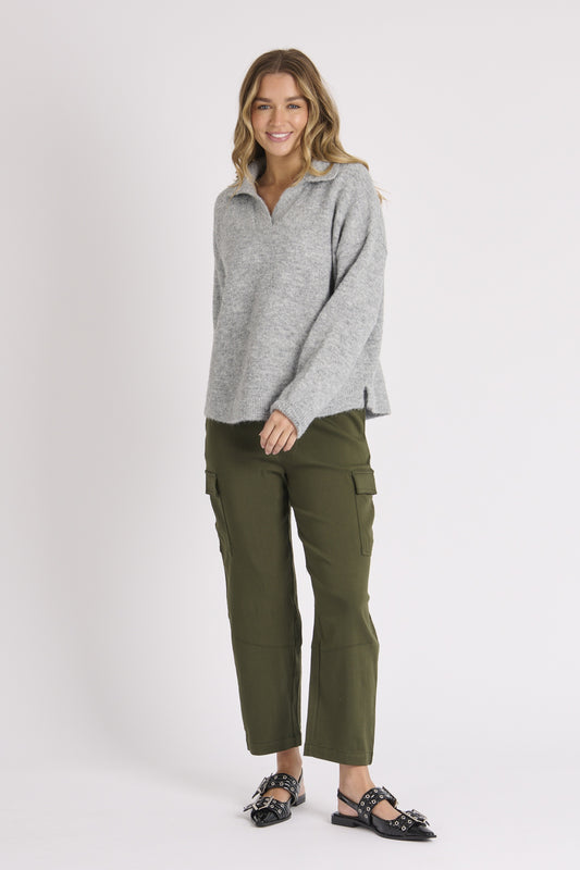 Ellis & Dewey Collared Jumper Grey