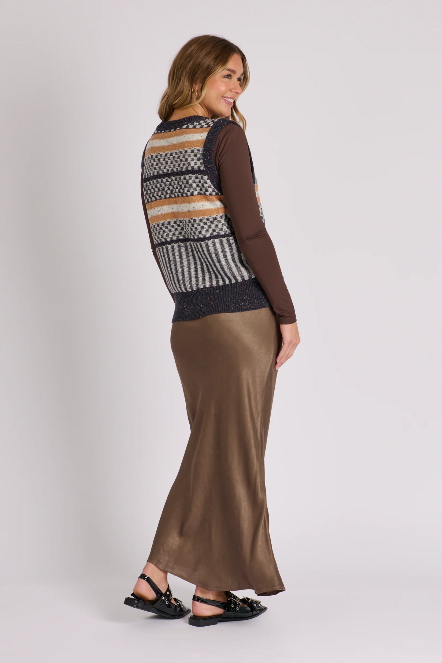 Ellis & Dewey Knit Vest - Black Motif