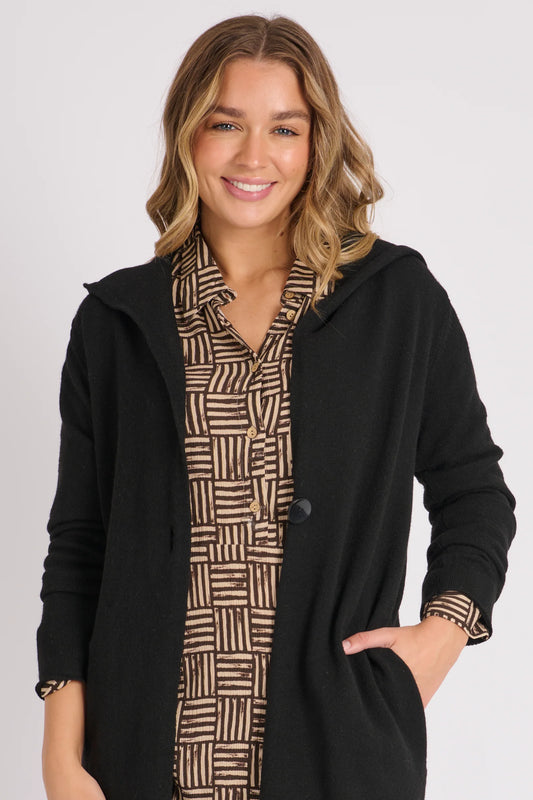 Ellis & Dewey Hooded Cardigan - Black