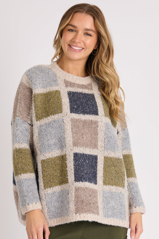 Ellis & Dewey Square Box Shape Jumper Multi Square