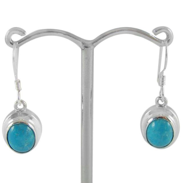 BD Sterling Silver & Oval Turquoise Earrings
