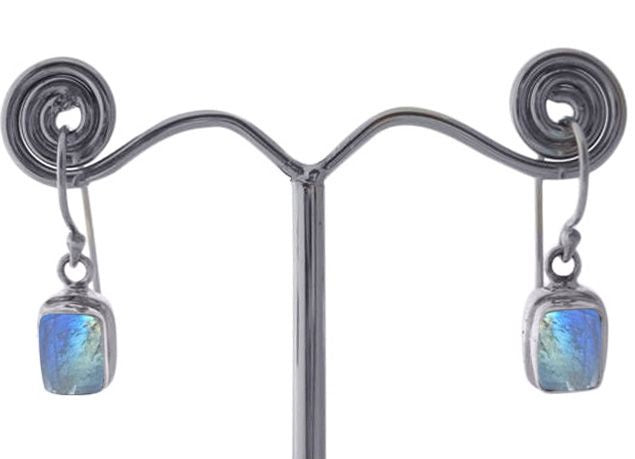 BD Sterling Silver & Rectangle Moonstone Earrings