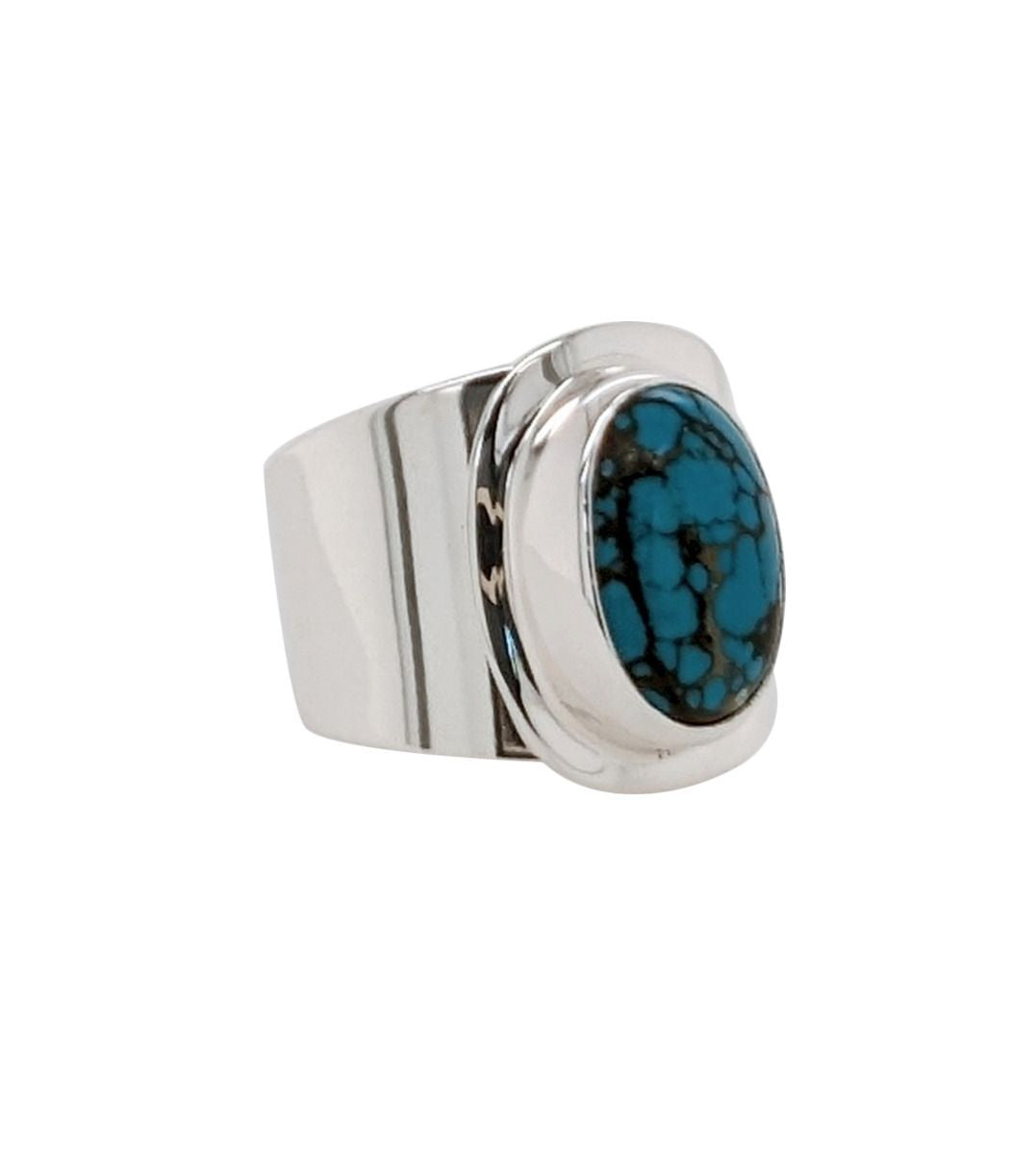 BD Sterling Silver Oval Mohave Turquoise Adjustable Ring