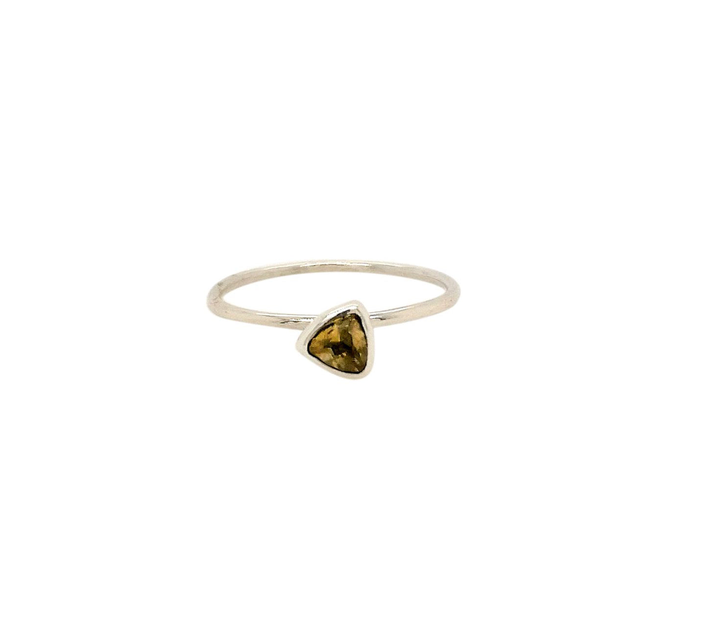 BD Sterling Silver & Trillion Yellow Citrine Ring