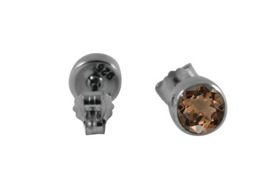 BD Silver & Smokey Quartz Stud