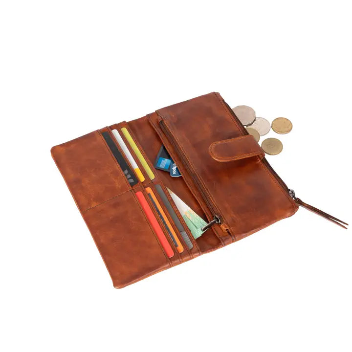 Greenwood Leather Katie Wallet - Cognac