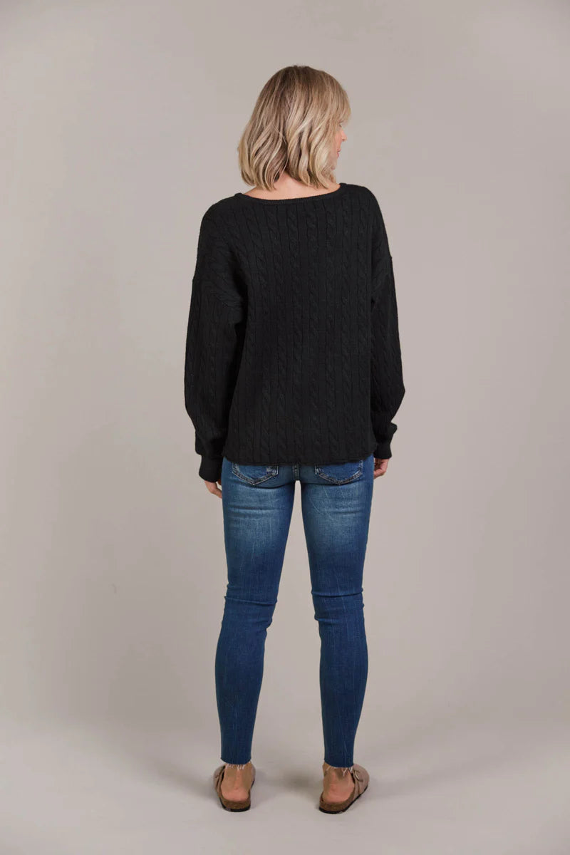 Eb & Ive Palmer Cable Knit - Black