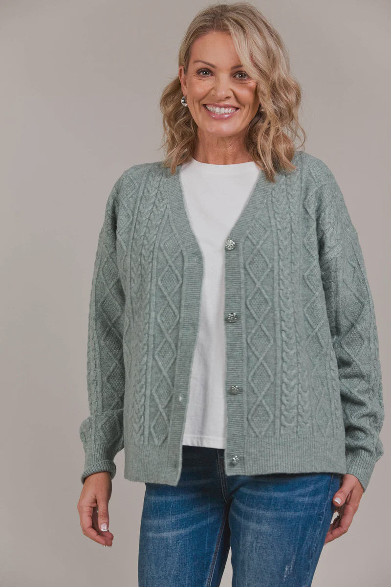 Eb&Ive Merano Crop Cardigan Jasper
