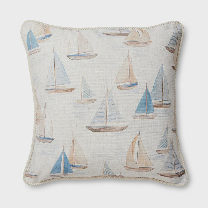 Madras Link Sail Boats Cushion 50 CM