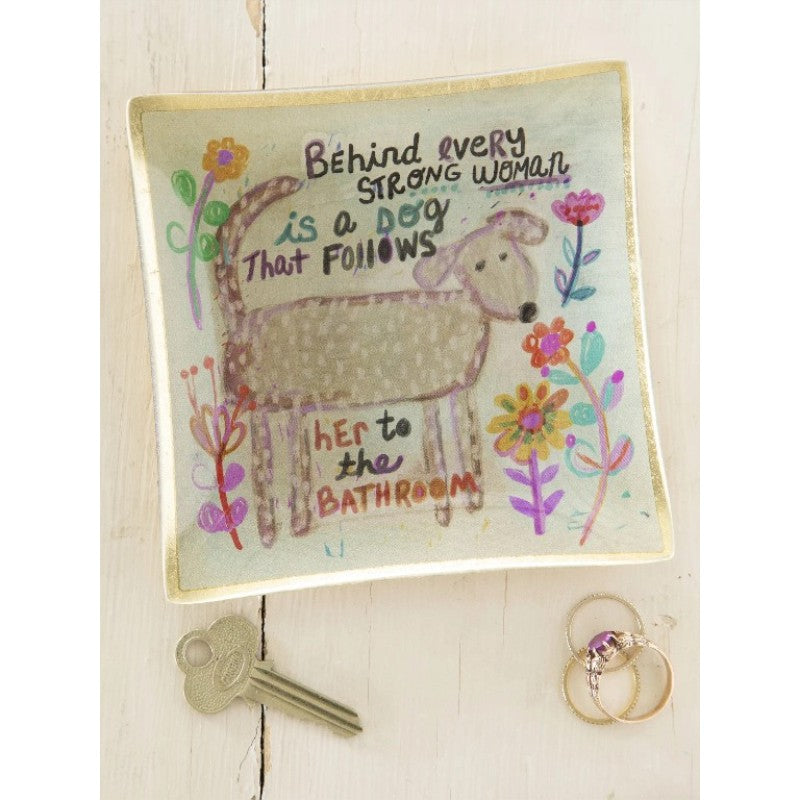 Natural Life Glass Trinket Dish Behind Every Strong Woman