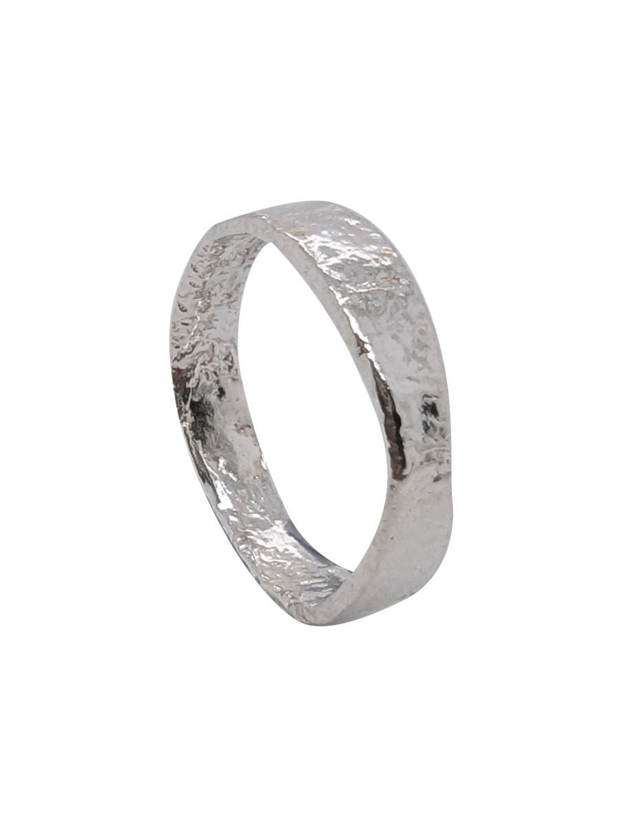 BD Sterling Silver Flat Dimpled Ring