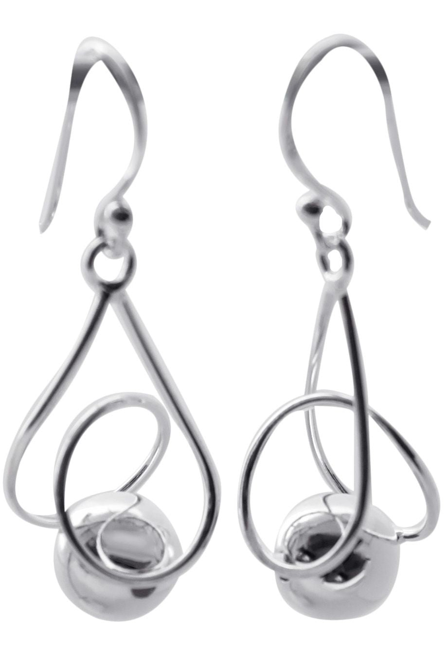 BD Sterling Silver Twist & Ball Earrings