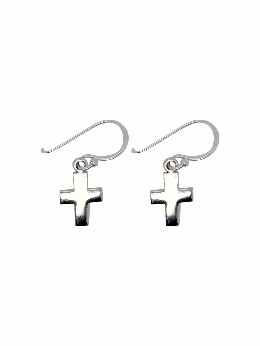 Bella Donna Silver Little Cross Earrings