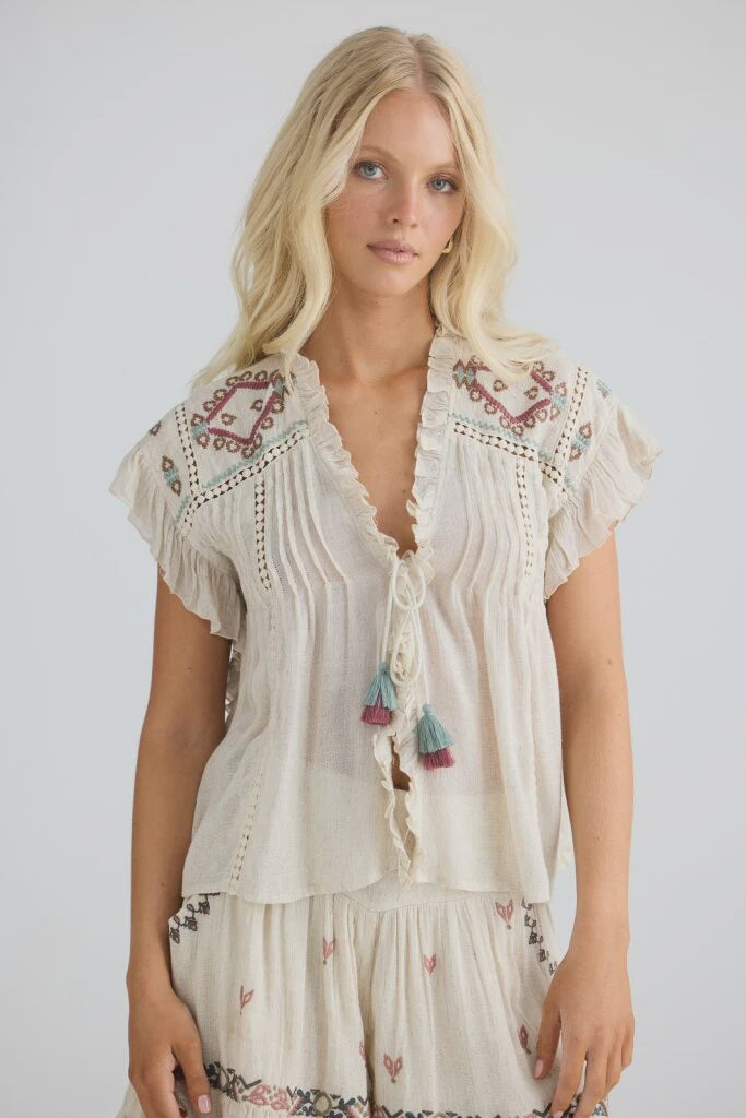 Tailsman Ithika Tie Top Light Natural