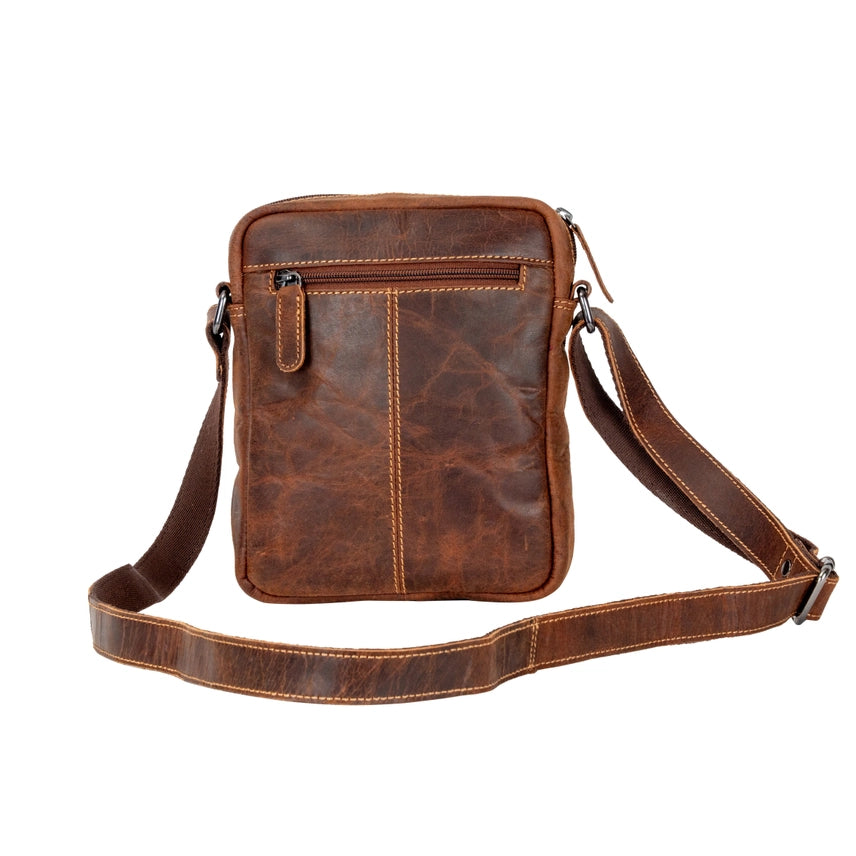 Greenwood Leather Vintage Messenger Bag - Dalton - Sandal