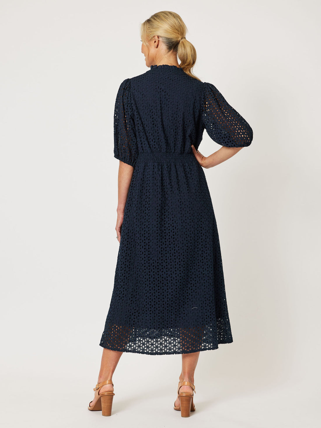 Gordon Smith Broderie Lace Dress - Navy