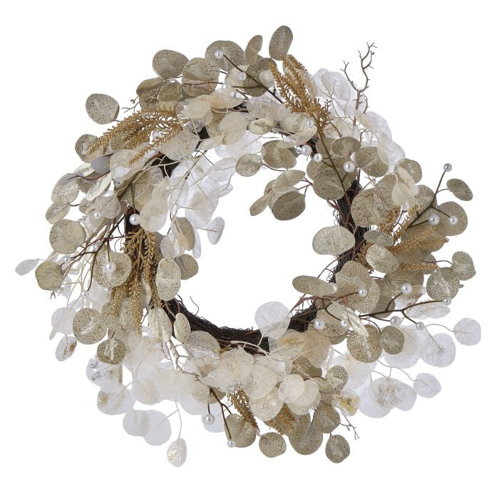 Rogue Pearlised Euc Wreath - Gold