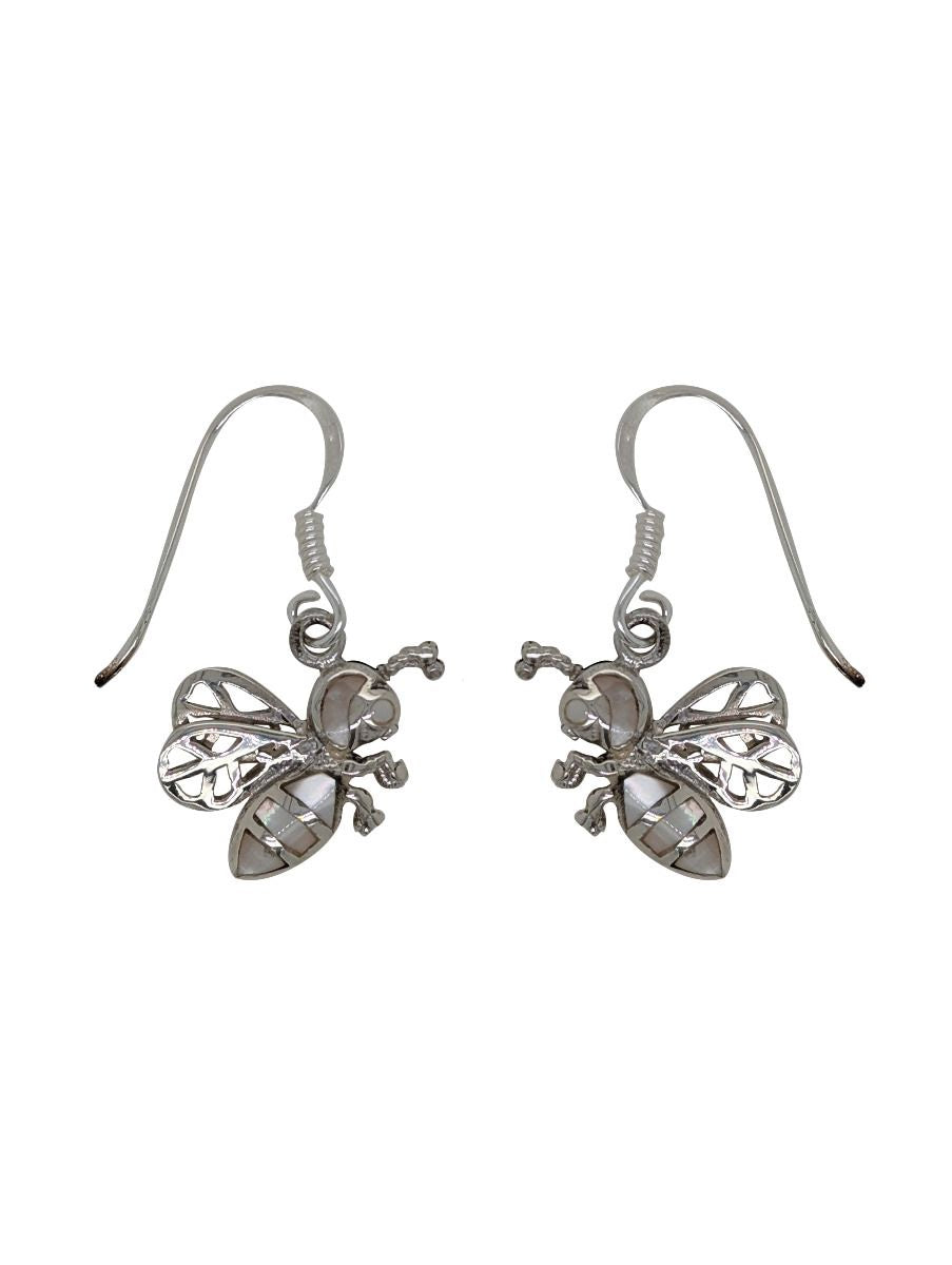 BD Sterling Silver & Mother of Pearl Bee Earrings