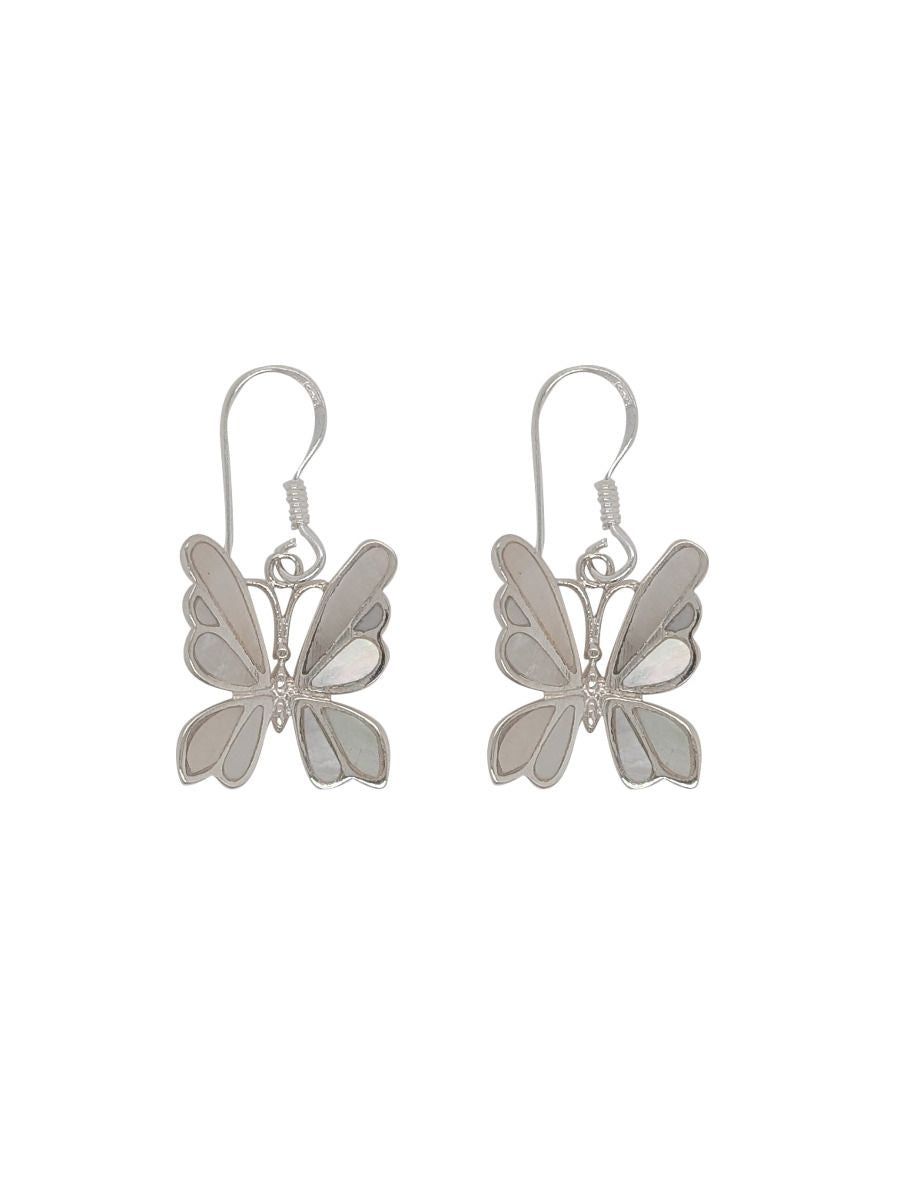 BD Sterling Silver & MOP Butterfly Earrings