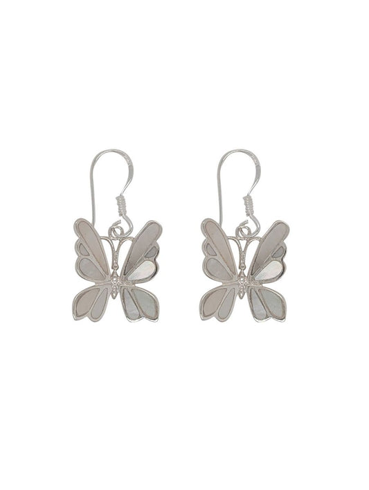 BD Sterling Silver & MOP Butterfly Earrings