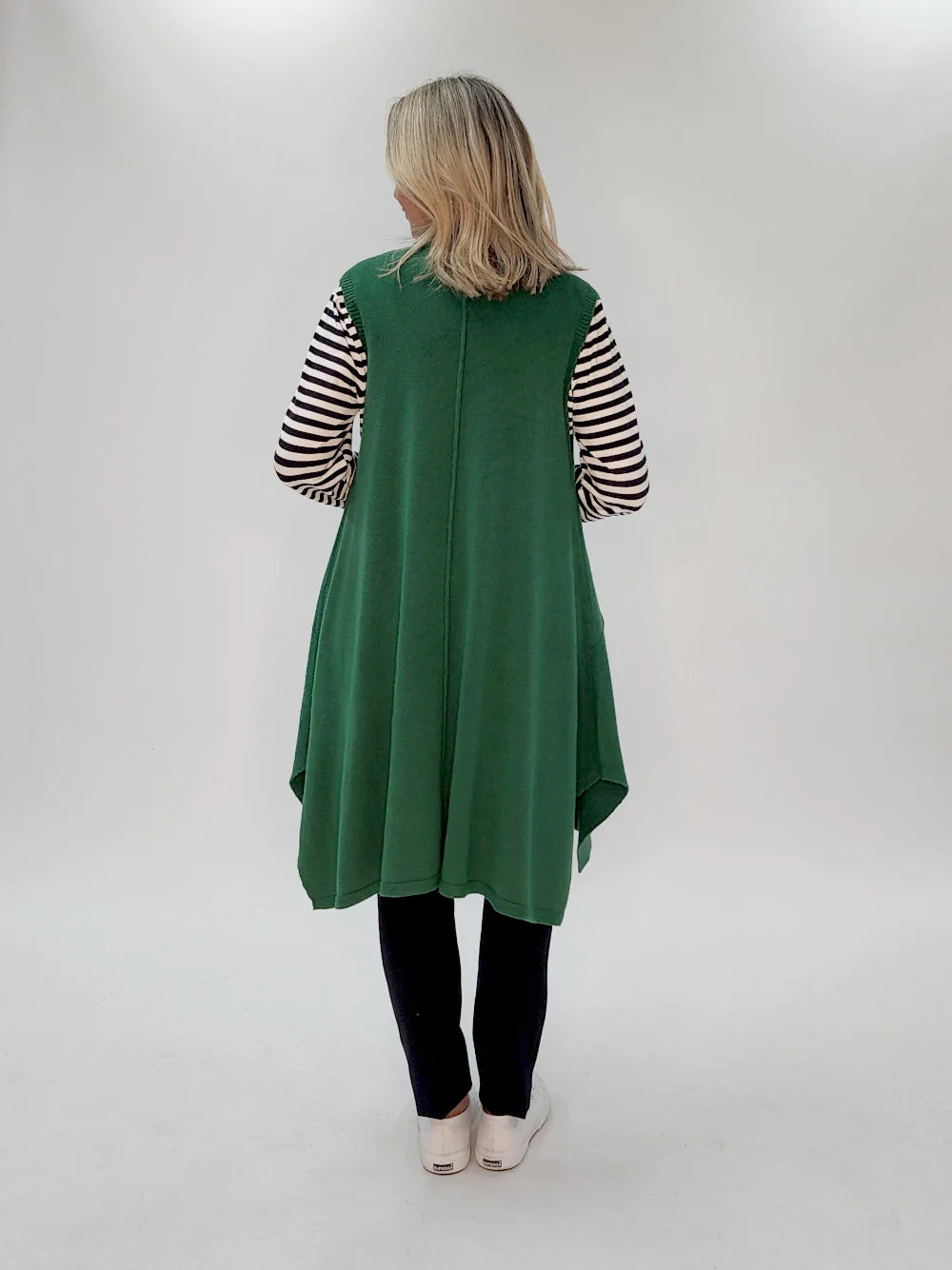 Clarity Pia Long Line Vest -Emerald