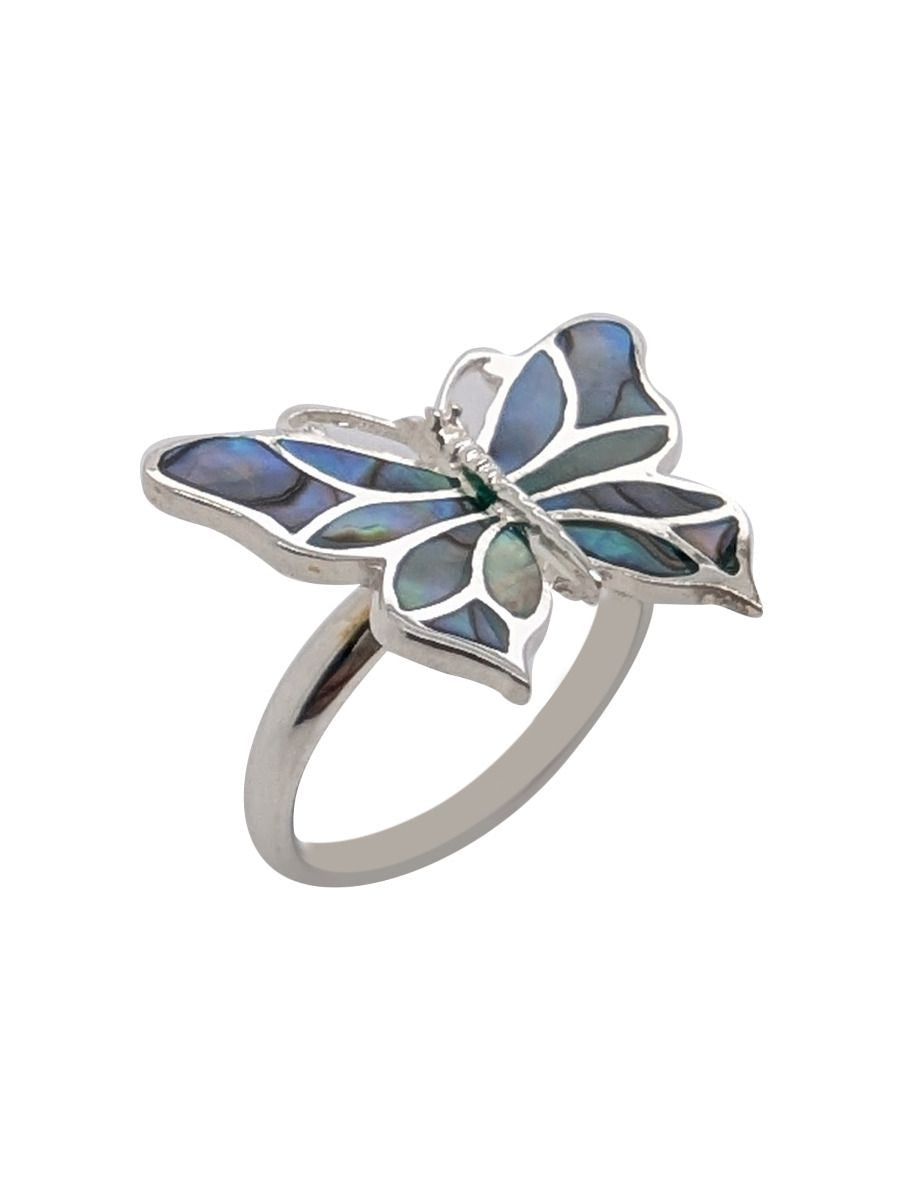 BD Sterling Silver Paua Butterfly Ring