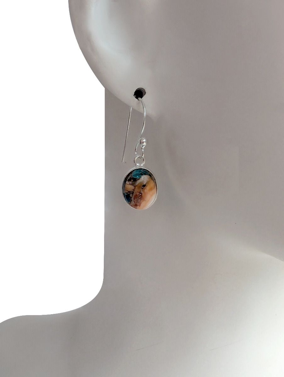 BD Sterling Silver Oval Orange Mohave Earings