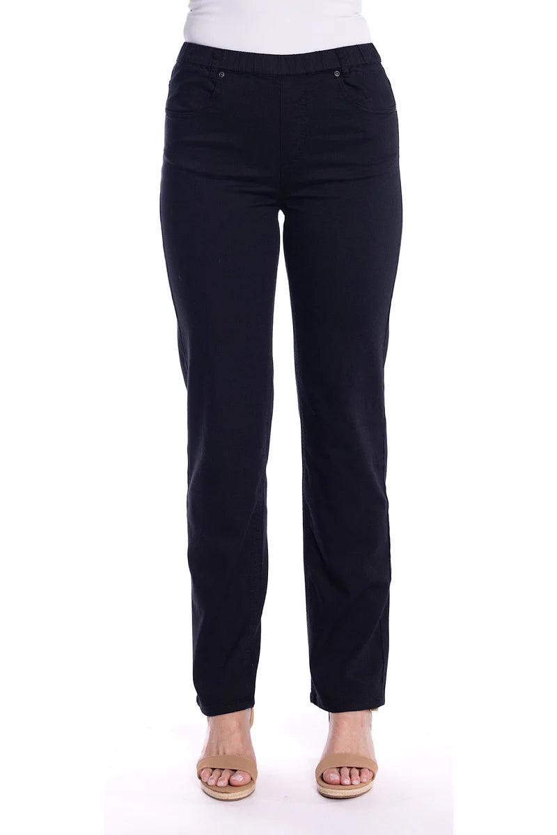 Cafe Latte Pull on Wider Leg Jean Pant