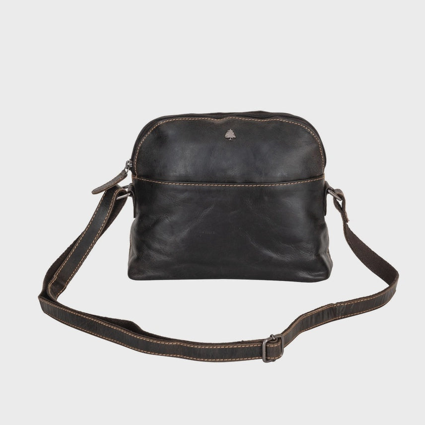 Greenwood Leather Explorer Compact Crossbody Bag - Vintage Brown