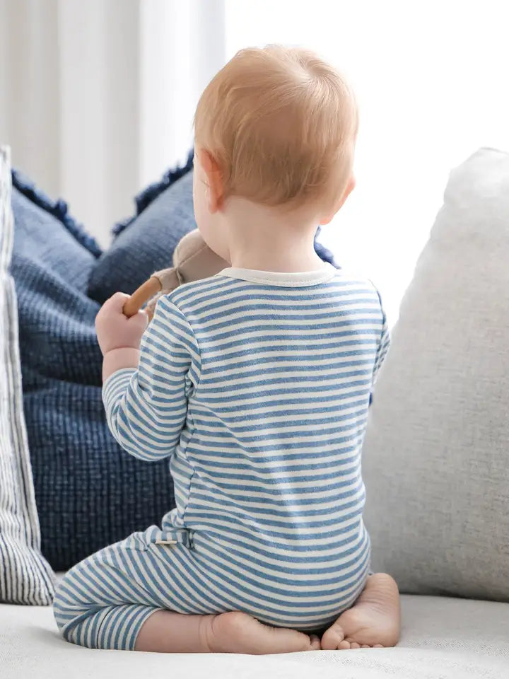 Lummi Organic Cotton Growsuit - Blue Stripes