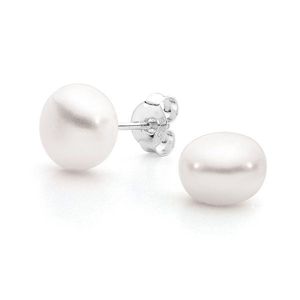 BD Sterling Silver 9mm Pearl Studs