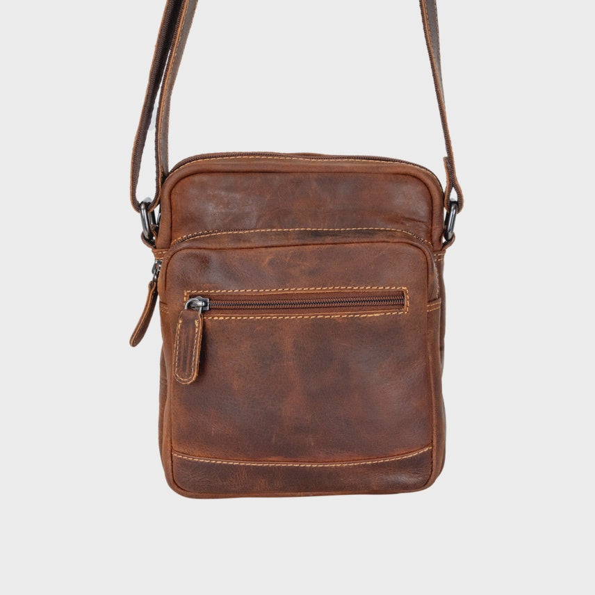 Greenwood Leather Vintage Messenger Bag - Dalton - Sandal