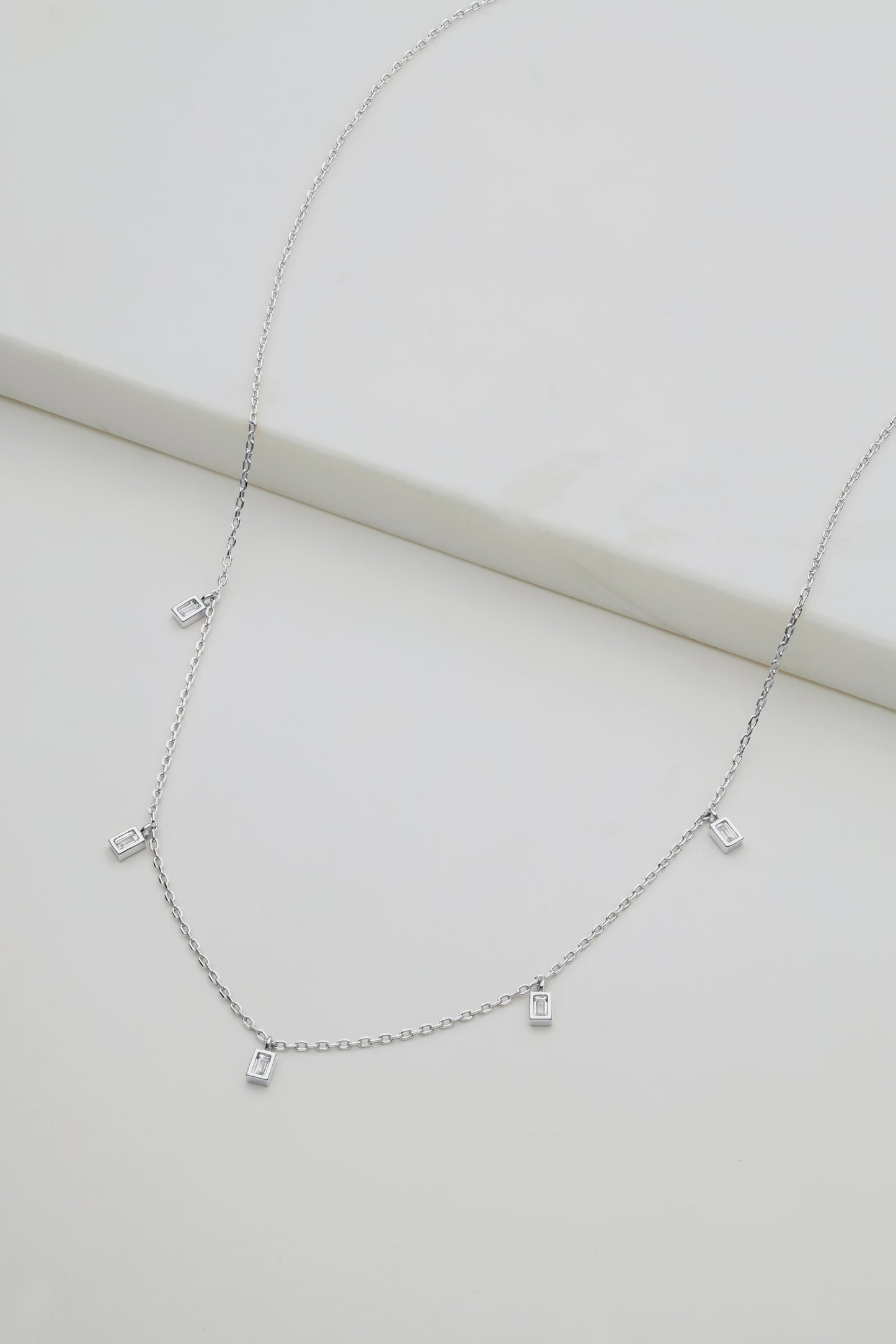 Zafino Baguette Mini Necklace - Silver