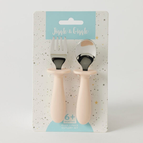 Jiggle & Giggle Riley 2pc Cutlery Set - Peach