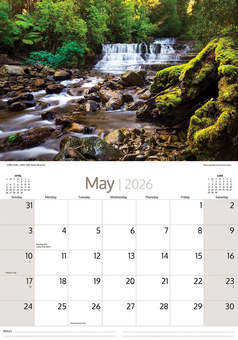 Artique Souvenir Wall Calendar 2026 Tasmania