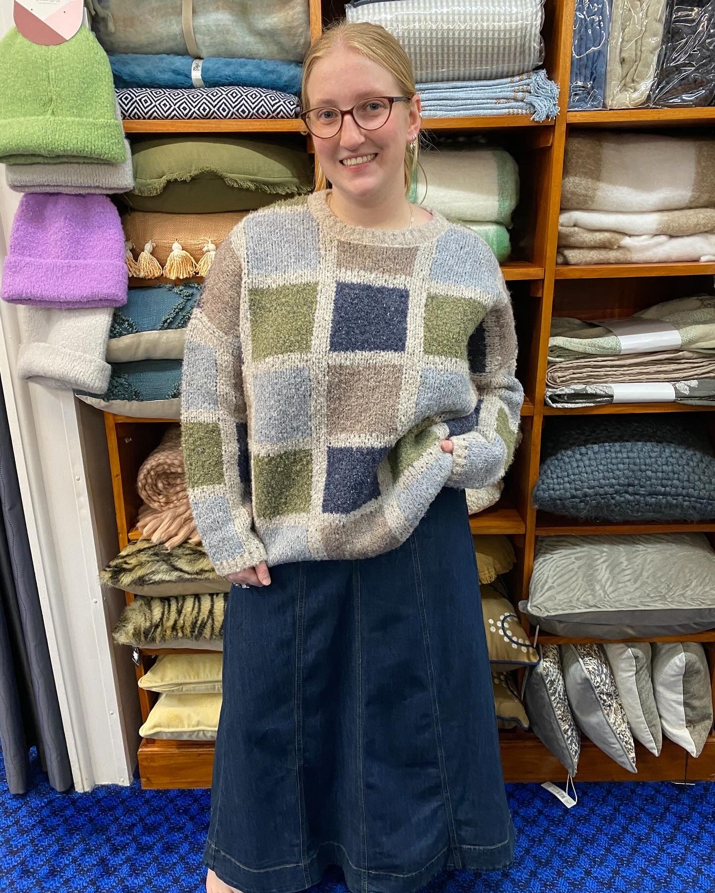 Ellis & Dewey Square Box Shape Jumper Multi Square
