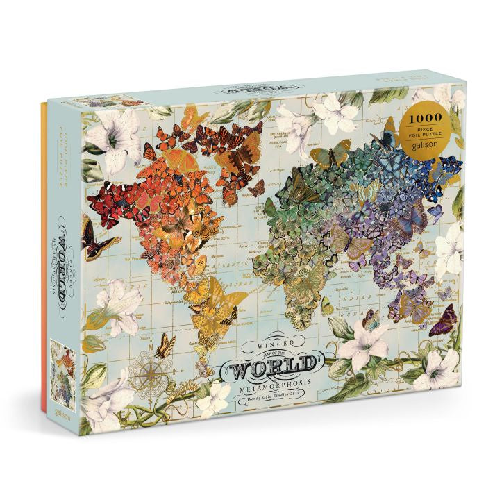 Galison Winged World Metamorphasis 1000pc Foil Puzzle