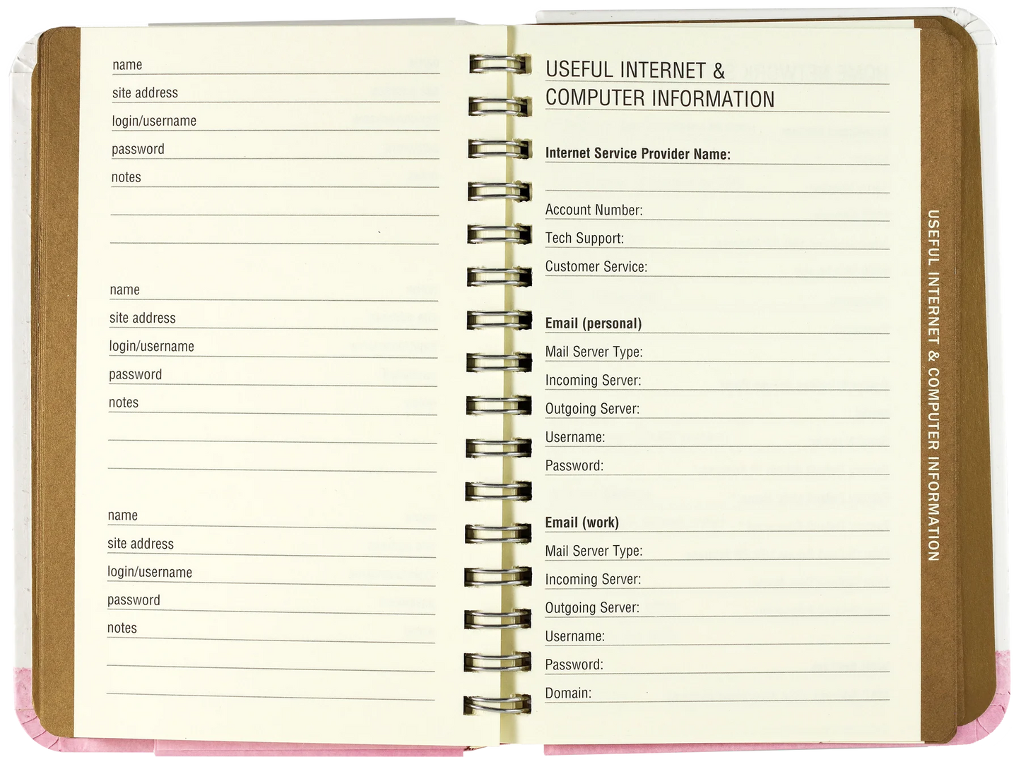 Peter Pauper Press Internet Address & Password Logbook (Tree of Hearts)